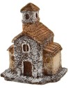 Resin church with bell tower, nativity scene cm 6.5x5x7.5 h.