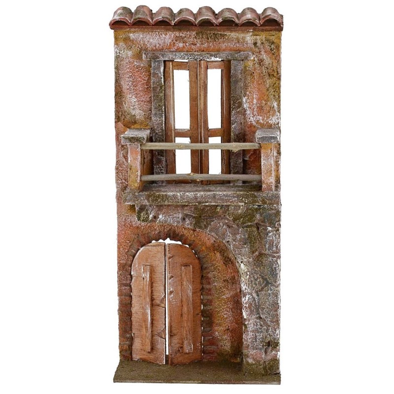 Fachada de casa con balcón cm 14x7x31 h. para