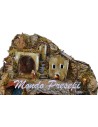 Presepe con statue Landi e ruscello luci cm 42x35x38 h. Mondo