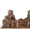 Presepe illuminato con case e fontana funzionante cm 80x40x41 h