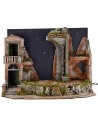 Presepe illuminated with fiber-optic stellar sky, fountain and