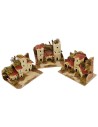 Conjunto de 3 casas para belén de 15x10x10 cm h Mondo Presepi