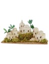 Villaggio palestinese con vegetazione e palme cm 21x13,3x10,5 h