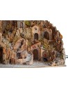 Presepe cm 80x45x66h. con mulino, cascata, fuco e luci