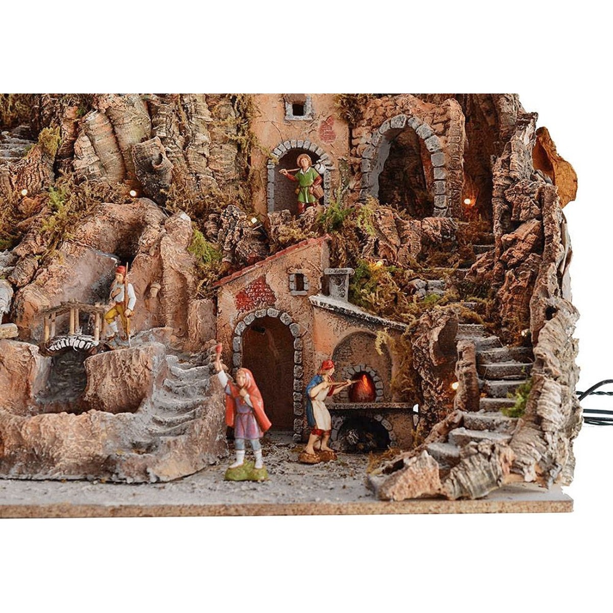 Presepe completo popolare 100x320x120 cm statue Moranduzzo 8 moduli -  Officine Monastiche