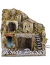 Presepe con cascata e luci cm 40x30x38 Mondo Presepi