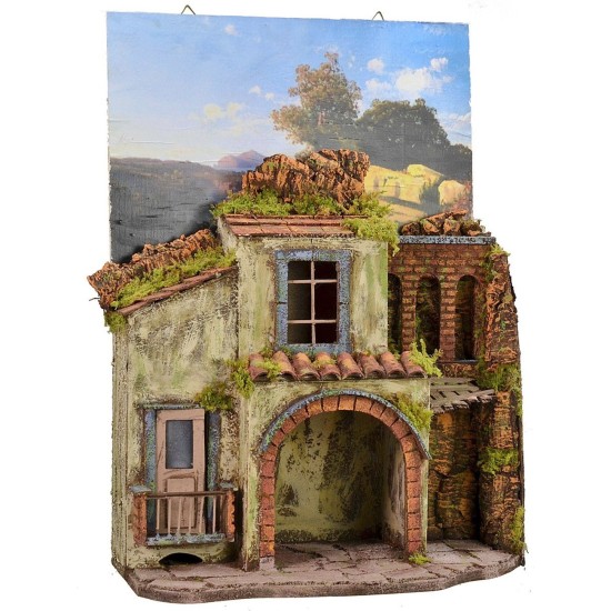 Presepe con quadro da appendere cm 39,5x19x55 h altezza, arco