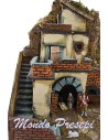 Presepe con statue Landi fuoco e luci cm 40x29x44 h. Mondo