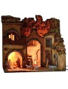 Presepe illuminato completo di statue Landi Moranduzzo con