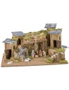 Illuminated nativity scene complete with Landi statues cm