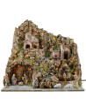 Illuminated nativity scene complete with Landi statues with