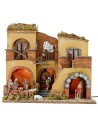 Illuminated nativity scene complete with Landi statues with