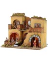 Illuminated nativity scene complete with Landi statues with