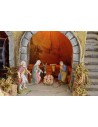 Illuminated nativity scene complete with Landi statues with