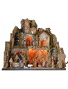 Illuminated nativity scene complete with Landi statues with