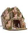 Illuminated nativity scene complete with Landi statues with