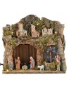 Illuminated nativity scene complete with Landi series statues 8