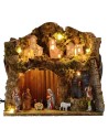 Illuminated nativity scene complete with Landi series statues 8