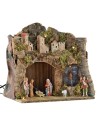 Illuminated nativity scene complete with Landi series statues 8