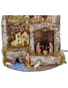 Presepe illuminato con grotta e statue Landi cm 27x17x26 h