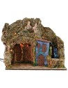 Illuminated nativity scene with working water mill cm 45x30x41 h