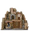 Presepe illuminato con ruscello funzionante cm 45x30x41 h Mondo