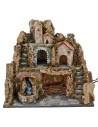 Illuminated nativity scene with running stream cm 45x30x41 h