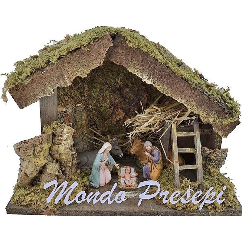 Hut with nativity Landi cm 10 cm 33x18x23