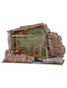 Hut with bridge and stream cm 29x14, 5x19 h for Nativity from