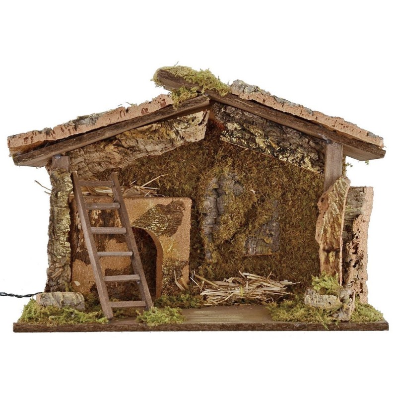 Cabaña iluminada de 49,5x23x35 cm de altura para estatuas de