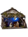 Illuminated stable with flickering starry sky 37x25.5x35.5 h cm