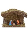 Stable for creche 17.5x7x13 cm h. with Nativity