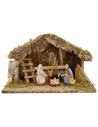 Capanna per presepe con Natività cm 39x24x24 h Mondo Presepi