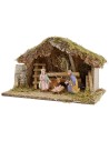 Hut for presepe with Nativity cm 39x24x24 h