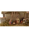 Capanna per presepe con Natività e fuoco cm 35x15x23,5 h Mondo