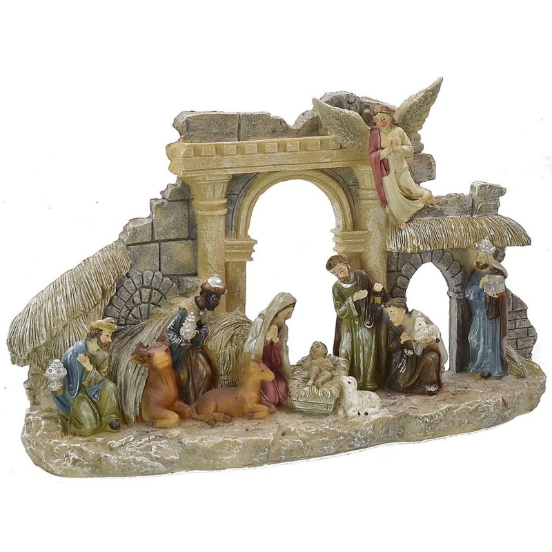 Templo con Natividad cm 29X6,5X18 h Mundo Pesebres