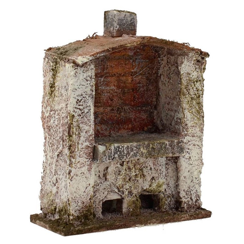 Forno con camino centrale per presepe cm 7x3x9 h. per statue cm