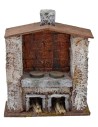 Forno con camino centrale per presepe cm 14x6,5x17,5 h. per