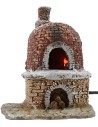 Resin oven working nativity 13x11x15 h.