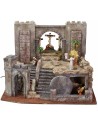 Presepe Pasquale illuminato cm 54X50X41,5 h completo di statue