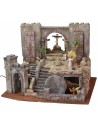 Illuminated Easter crib cm 54X50X41,5 h complete with statues