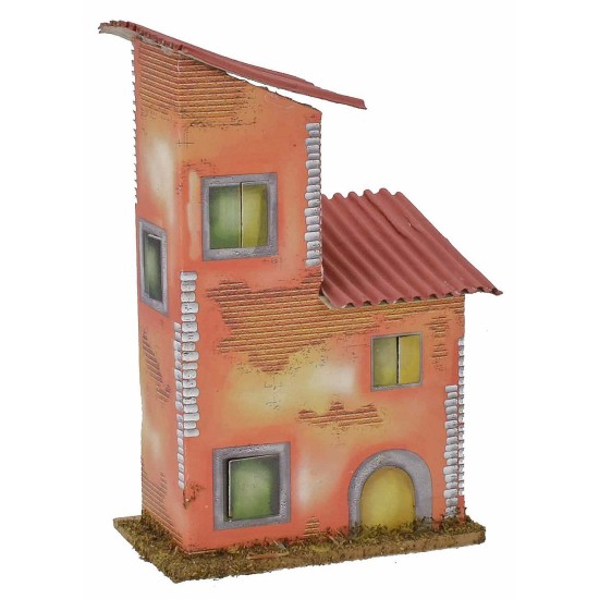 Casetta arancio per presepe cm 10x6x16,5 h Mondo Presepi