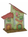 Casita verde para belén de 10x7x12,5 cm h Mondo Presepi