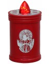 Lumino rosso a batteria con fiamma rossa fissa h 12 cm