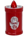 Lumino rosso a batteria con fiamma rossa fissa h 12 cm