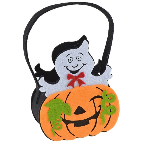 Cestino zucca e fantasma per Halloween cm 14x7x17 h