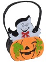 Cestino zucca e fantasma per Halloween cm 14x7x17 h