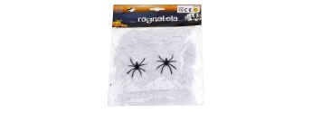 Ragnatela bianca con ragni per Halloween