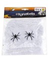 Tela de araña blanca con arañas para Halloween 40 gr. Mondo Presepi