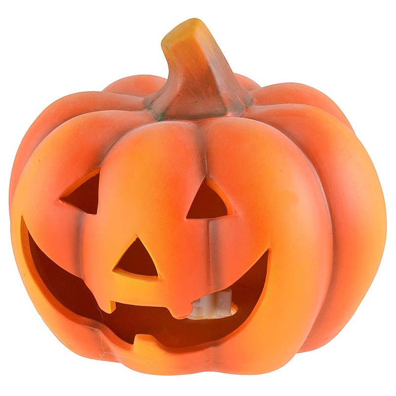 Pumpkin with battery-operated color-changing LED for Halloween